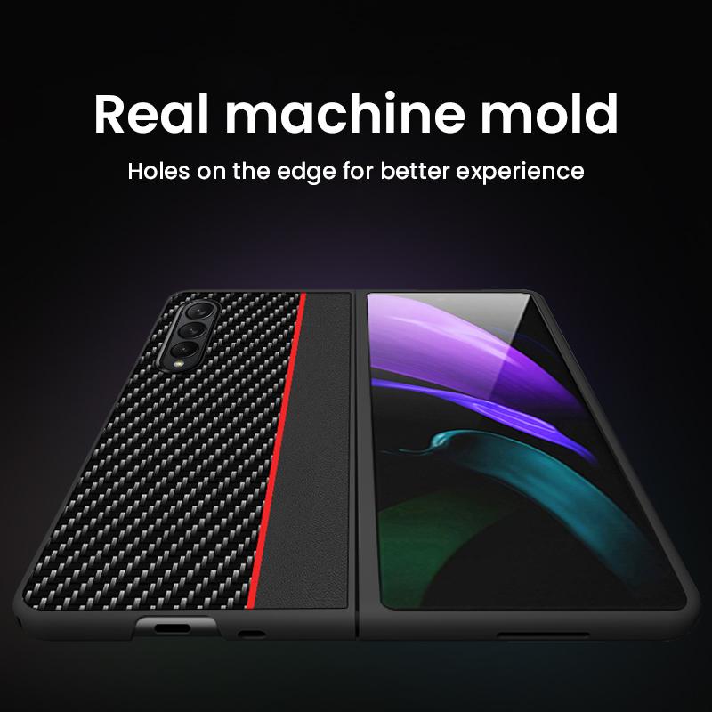 Чехол для Samsung Galaxy Z Fold4 Ультратонкий с текстурой из волокна Роскошная кожаная складная крышка Fold 4 Ударопрочный