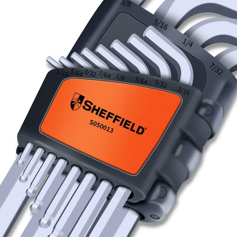 Sheffield S050013 Набор из 12 дюймовых шестигранных ключей с шаровым концом,Extra Long