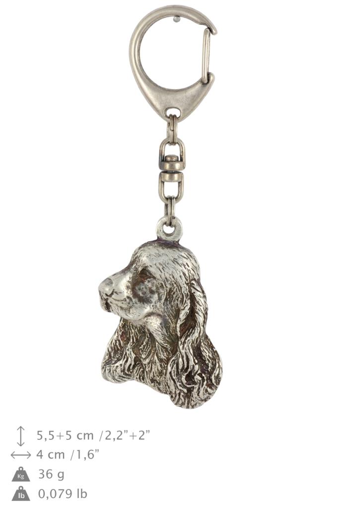 Английский кокер-спаниель - посеребренный брелок с собакой, украшение для сумки, подвеска на рюкзак от бренда Art-Dog