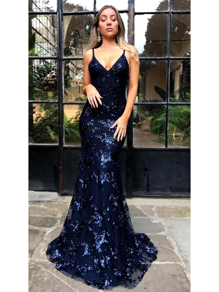 Женское платье с V-образным вырезом, открытой спиной, пайетками и шнуровкой, коллекция 2025 г.