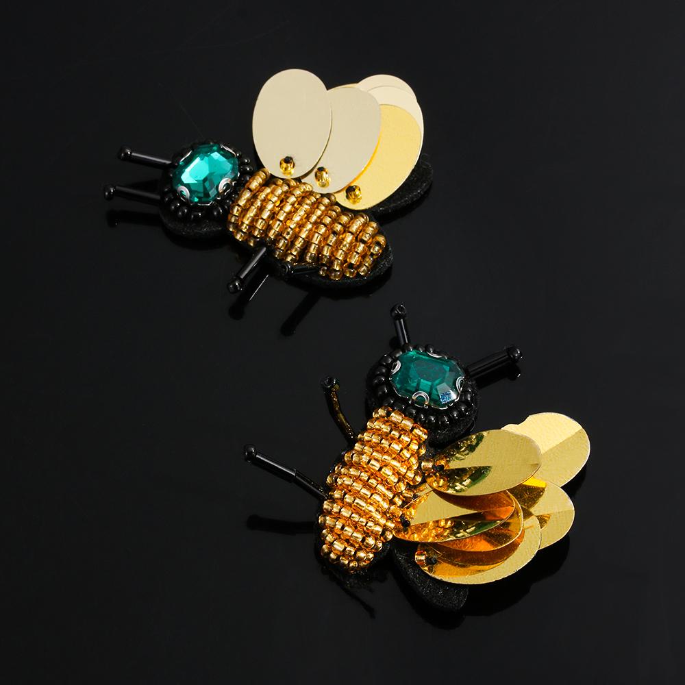 Sewing & Fabric Embroidery Rhinestone Crystal Applique Sequin Patches Bee Badge Sew On Patch
