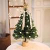 Tabletop Christmas Tree Lighted Artificial Xmas Tree With DIY Tabletop Ornament For Home Holiday Decor