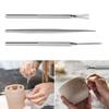 3Pcs Potterys Clay Feather Wire Texture Brush 7Pin Needle Pen Ceramic Polymers Clay Modelings Sculpting Tool Cake