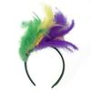 Ободок Марди Гра для женщин, головной убор в стиле флаппер, аксессуары для маскарадной вечеринки, элегантный ободок с перьями
