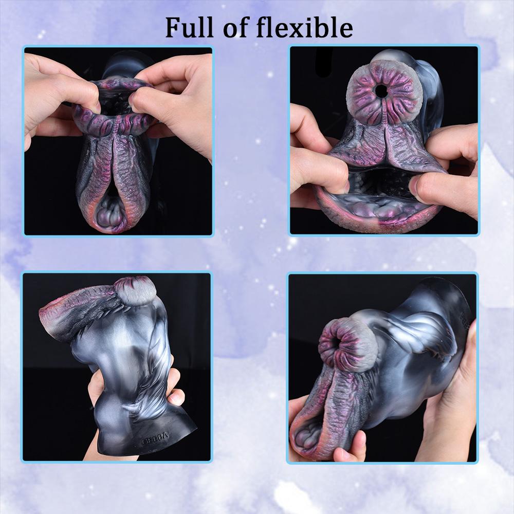 Двухканальная чашка для мастурбации в виде лошади и животного, мягкий силиконовый мужской мастурбатор, реалистичная вагина, массаж простаты, секс-игрушка для взрослых