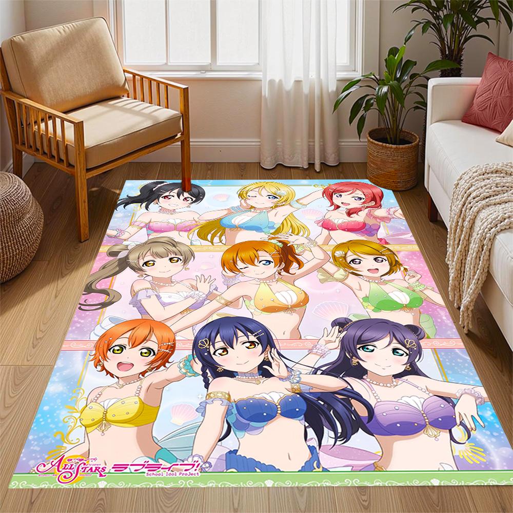 Girl Power Celebration Floor Mat Suitable for Outdoor Dining Room Kitchen Playrooms Anti-slip Rug Anime Office Decor Gift for Festivals