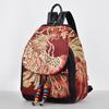 Peacock Embroidery Canvas Backpack With Antitheft Features For Daily Commuting And Outdoor