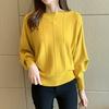 Женский вязаный свитер в вертикальную полоску, осенний повседневный свитер с рукавами «летучая мышь», женский пуловер свободного кроя однотонной расцветки с длинными рукавами