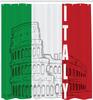 Italy Flag Shower Curtain Colosseum Design Italian Theme Decor National Pride Bathroom Linen180X230