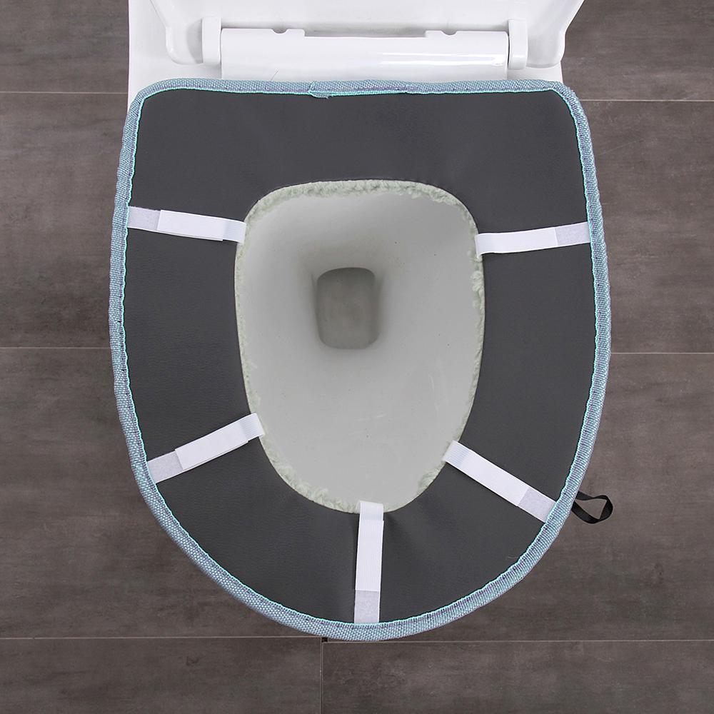 Утолщенный чехол на сиденье унитаза с вышивкой, коврик на липкой кнопке, крышка тумбочки, аксессуары, мягкая подушка для унитаза
