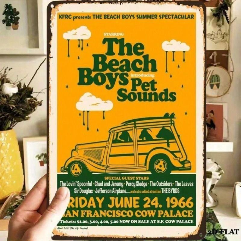 The Beach Boys 1966 Винтажная жестяная табличка Ретро Музыка Настенный Декор Бар Металлический Плакат