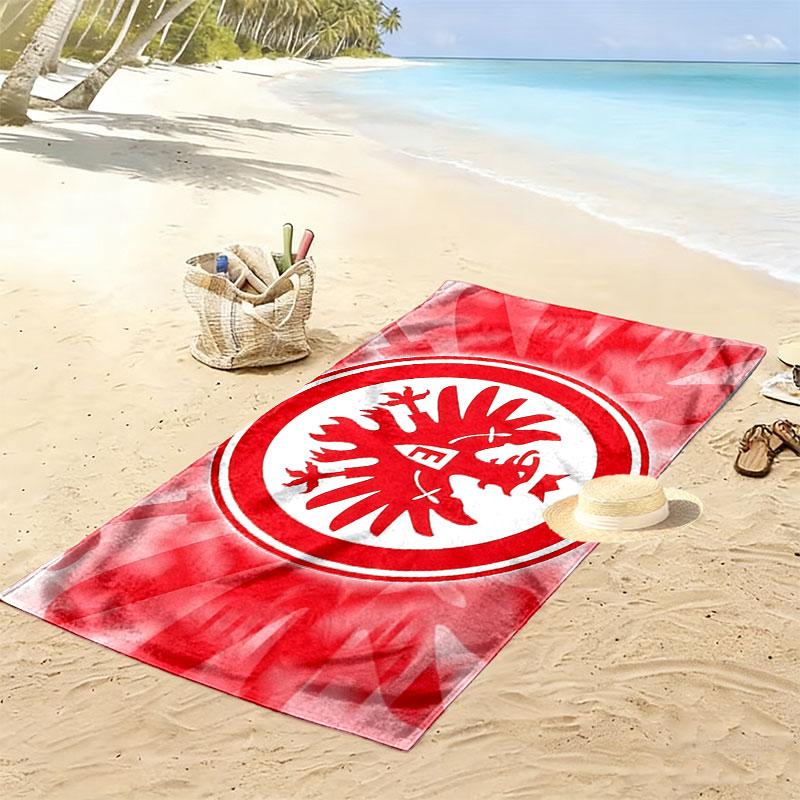 Пляжное полотенце Eintracht Frankfurt, Большое, Мягкое, Быстросохнущее, для Пляжа, Кемпинга, Плавания