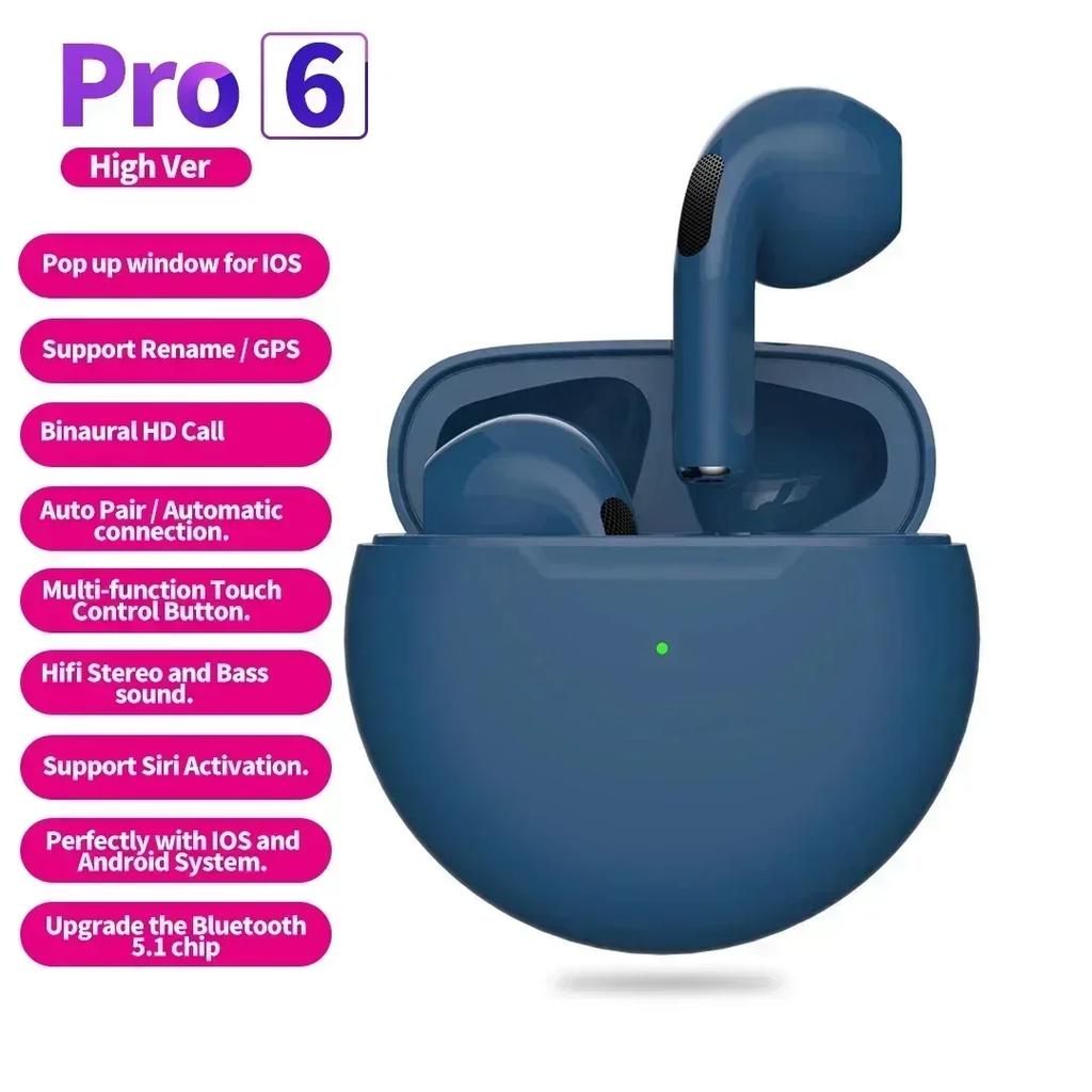 Беспроводные наушники Air Pro 6 TWS с микрофоном, Bluetooth-наушники, спортивная гарнитура для бега для Apple iPhone, наушники Xiaomi Pro6