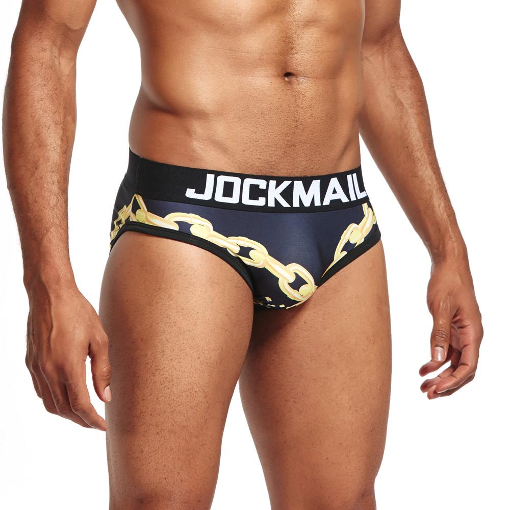 Модное мужское нижнее белье с принтом, мужские трусы, выпуклые, сексуальные, с мешочком, мягкие трусы