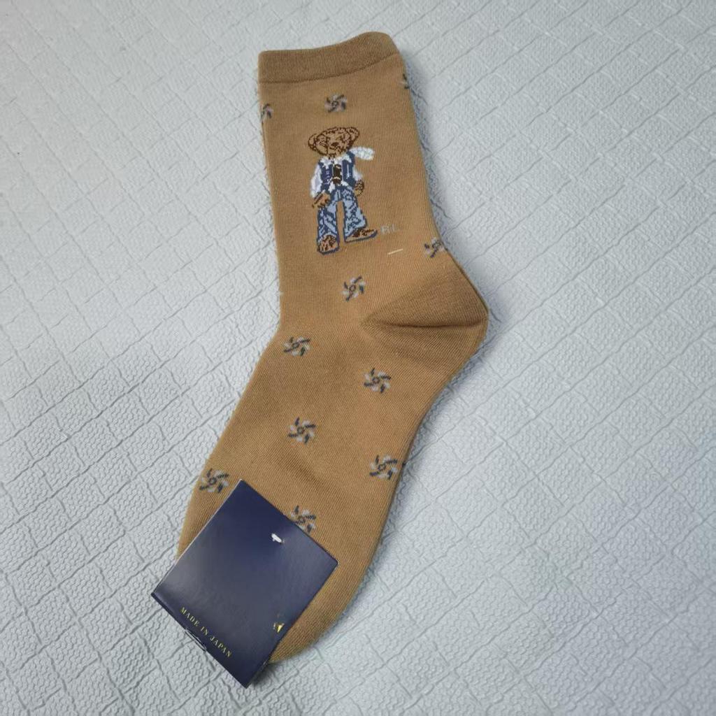 Осенне-зимние женские модные повседневные носки до середины икры с узором медведя