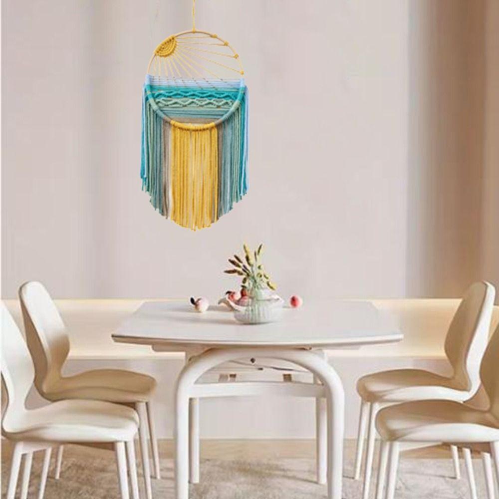Colorful Cotton Rope Sunrise Sunset Tapestry Hand-woven Wall Hanging Tapestry Room Decoration