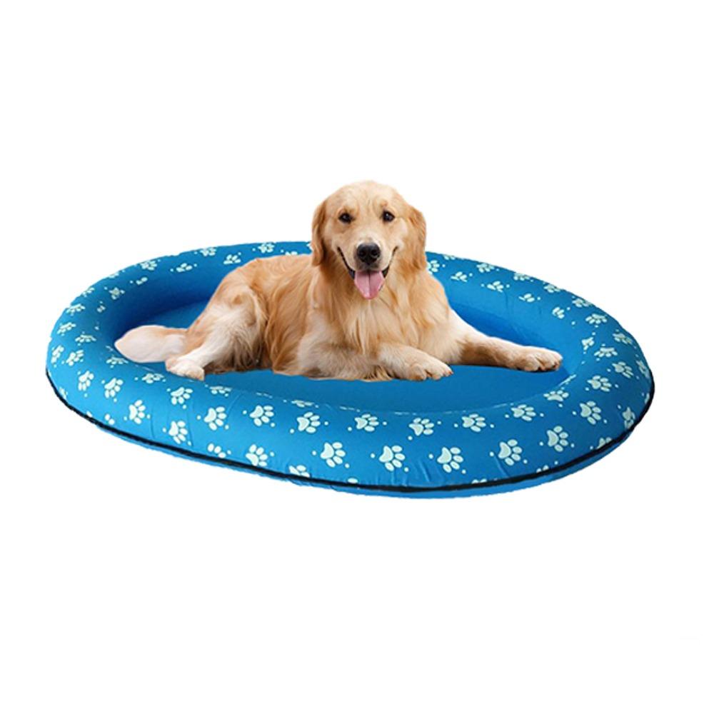 Oval Cushion Shape Pet Floating Raft Flat Center Inflatable Pet Toy Outdoor Water Games