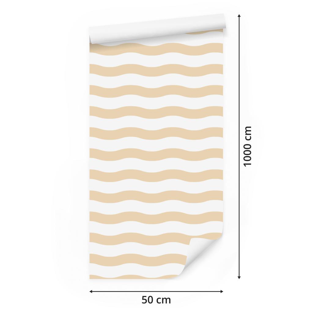Wallpaper Stripes white and cream, cream background for living room and bedroom 50x1000
