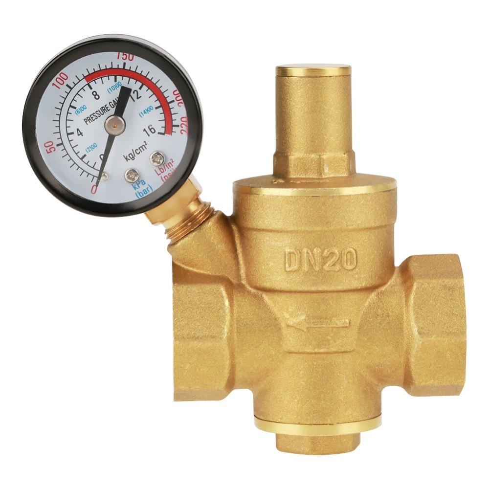 With Meter Pressure Reducing Valve Adjustable Water Pressure Reducer Brass Water Valve For RV