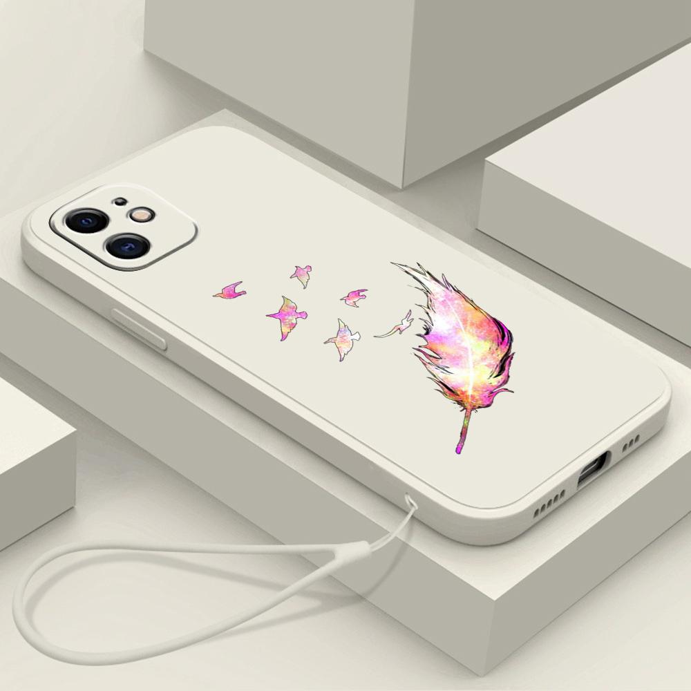 N76 Бабочка со шнурком Силиконовые чехлы для телефонов с прямым краем для Xiaomi Poco X5 F6 Redmi Note 13 Pro 12C Realme C55 Противоударный чехол Huawei