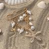 Faux Pearl Starfish Pin Ocean Style Pendant Brooch Lightweight Beach Brooch  Dress Decor