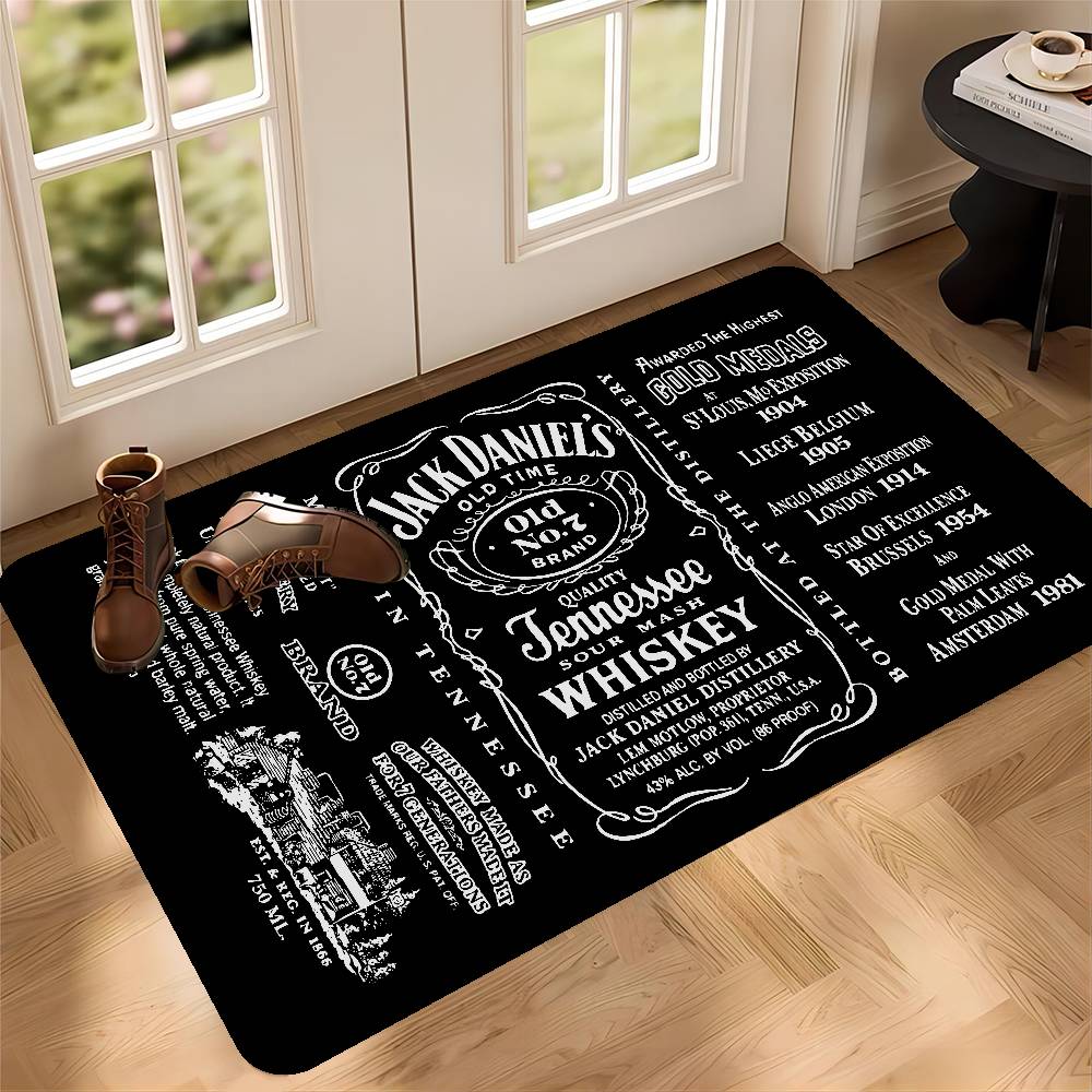 Ковер для прихожей с узором виски Jack Daniels, моющийся, нескользящий, коврик для зоны гостиной, дивана, стульев, коврик для входной двери кухни