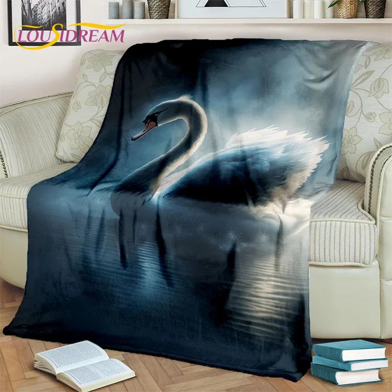 3D Dream Love Swan Cartoon Cygnus Подарочное одеяло для девочек, мягкое одеяло для дома, спальни, кровати, дивана, дорожного чехла для пикника, детское одеяло