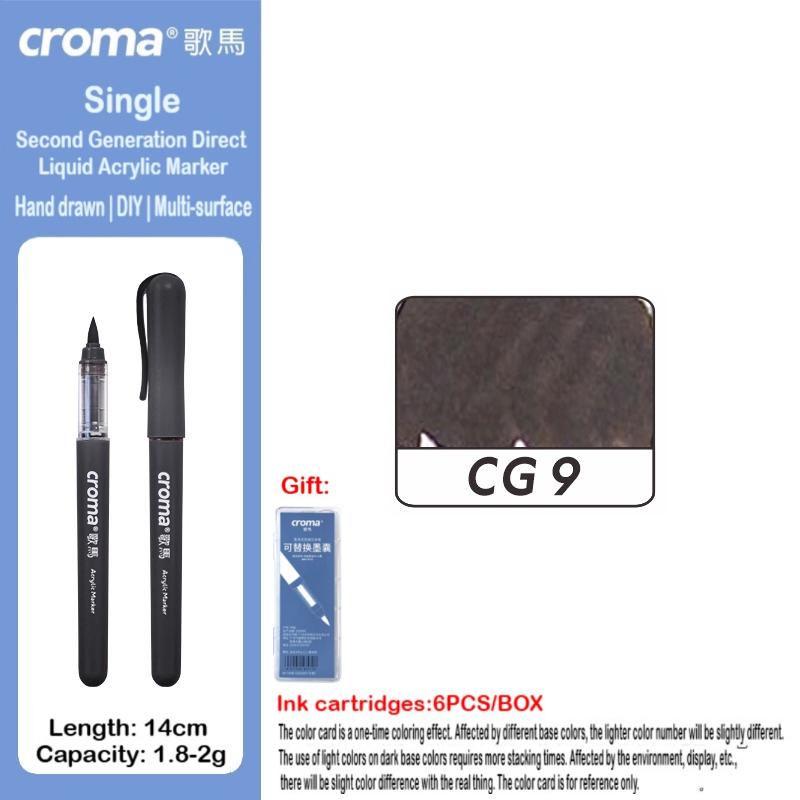 Набор многоразовых акриловых маркеров Croma 160/1 Colors с мягким наконечником, смываемые акварельные кисти, школьные принадлежности