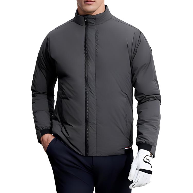 Fila 2023 Зима Новая Легкая Пуховая Куртка Гольф Спорт Базовая Стойка Воротник Топ Мужские Топы Черный A11M345917F-BK