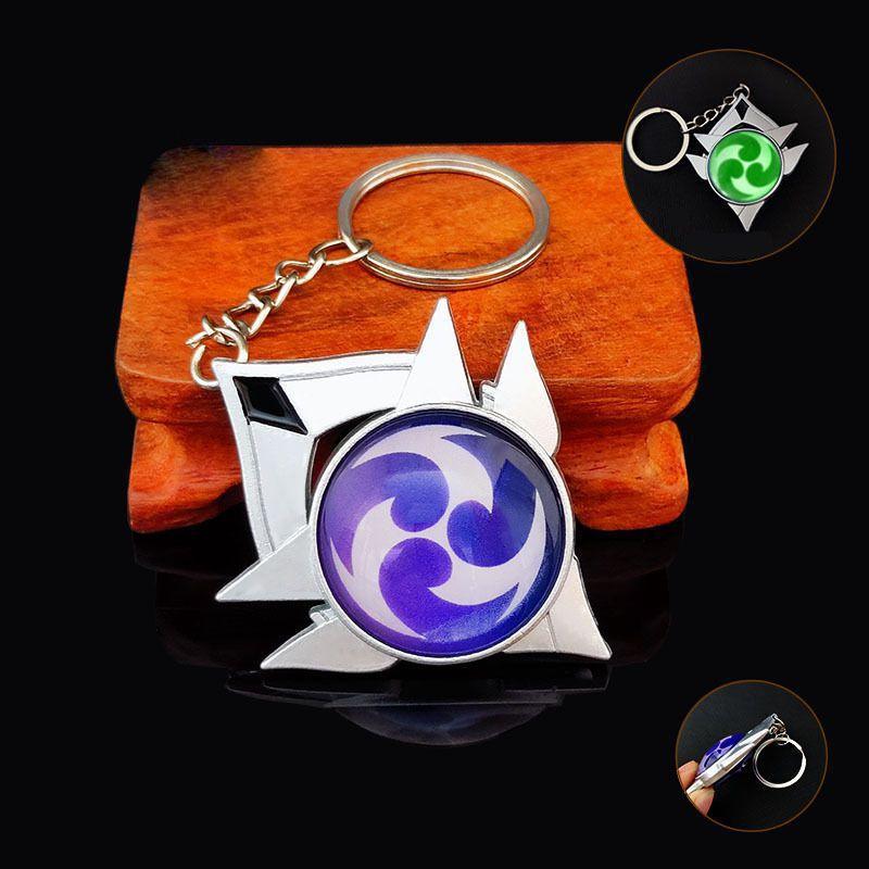 Брелок Genshin Impact Семь Элементов с Дизайном Гео Анемо Электро Дендро Гидро Пиро Крио