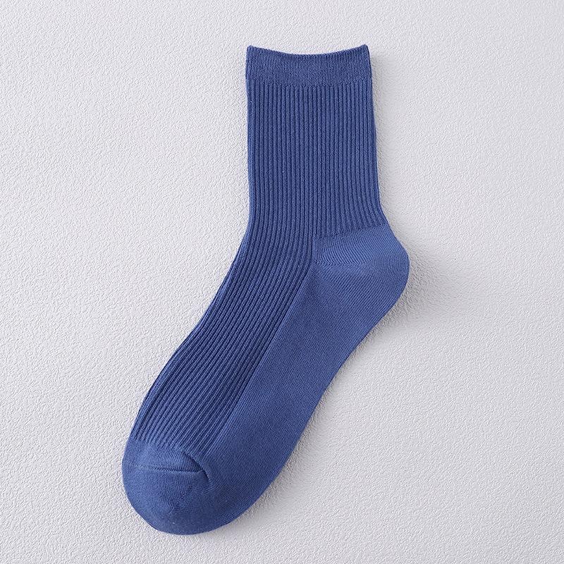 Autumn and Winter Women Pure Color Socks Casual Cotton Breathable Fashion Sports Sock