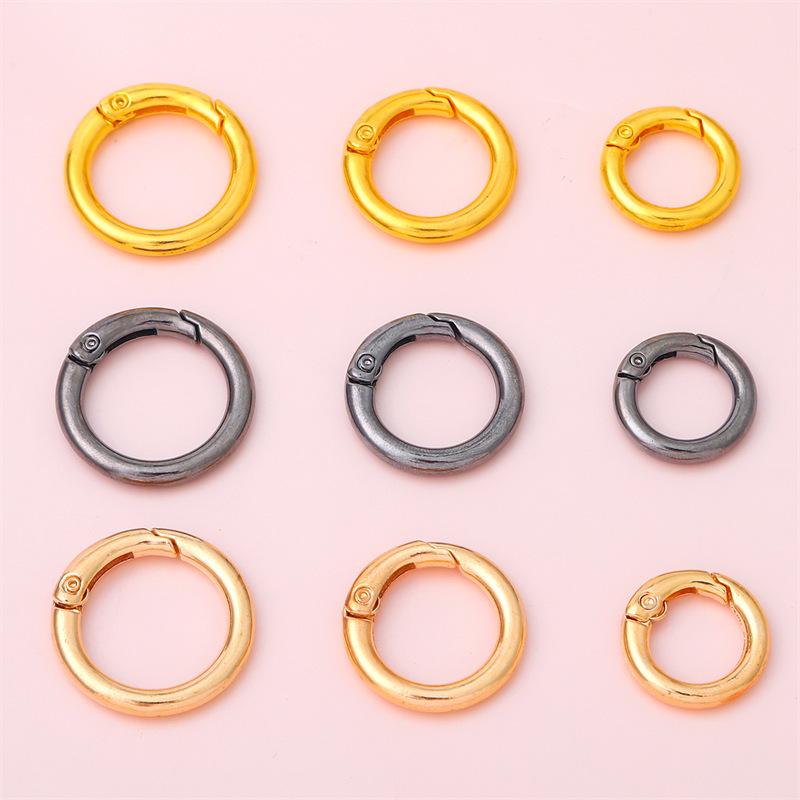 5 цветных колец из сплава с открытыми пружинами, круглые крючки для брелоков, аксессуары для самодельных украшений