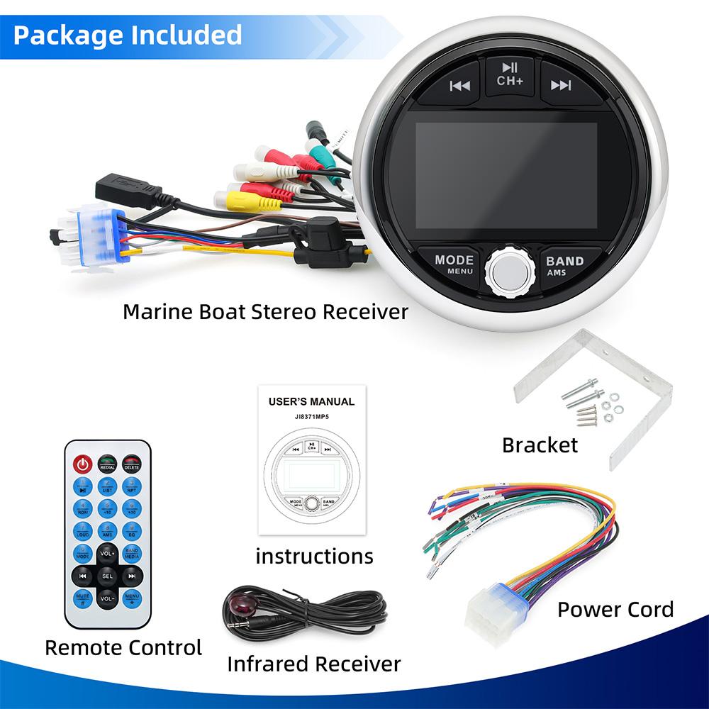 Лодка Морской MP3/MP5 Радио Плеер Медиа Аудио Стерео Плеер Совместимый с Bluetooth FM AM приемник Для СПА UTV ATV Водонепроницаемый