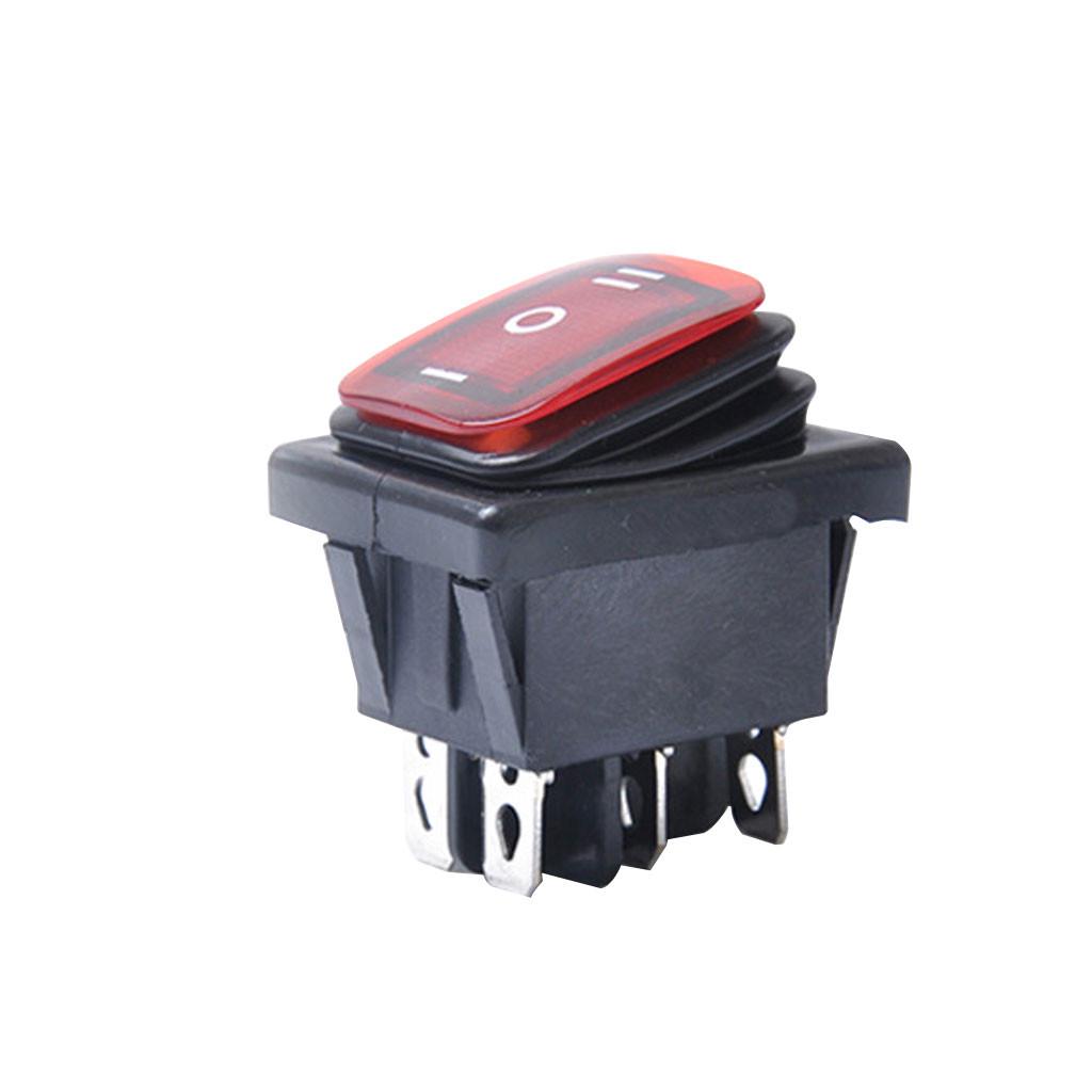 3-позиционный светодиодный 6-контактный автомобильный ВКЛ-ВЫКЛ-ВКЛ DPDT Водонепроницаемый 15А 12В переменного тока