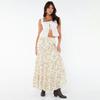 Женская летняя юбка Эластичная высокая талия Рюши по подолу А-силуэт Цветочный узор