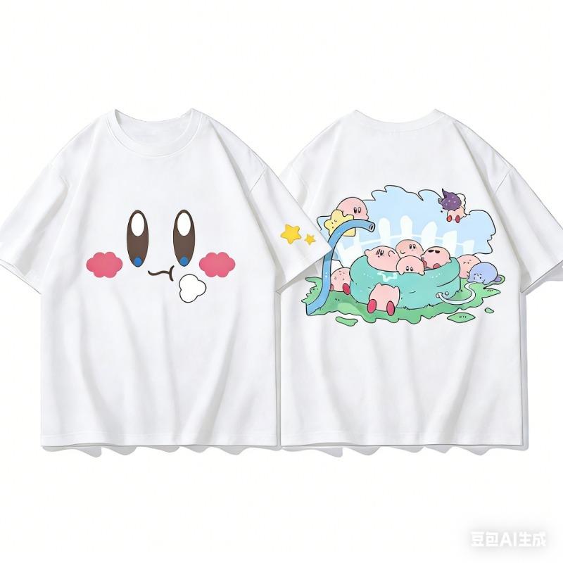 Youngsters' Summer Fashion Casual T-Shirt with Cute Duck Print, Comfortable Short Sleeve Crew Neck Tee for Boys and Girls