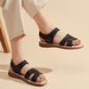 Real Soft Leather Beef Tendon Soft Bottom Summer Flat Bottom Low Heel Comfortable Fashion Versatile Wear Mother Sandals