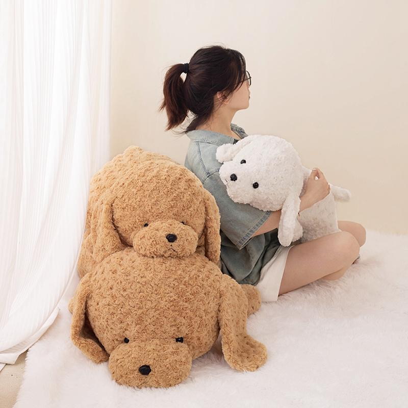 42Cm-118Cm Simulation Huge High Quality Soft Teddy Dog Plush Doll Pillow Brown White Long Plush Animal Plush Toy Home Decoration