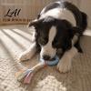 Daily Interactive Play Accessories Dog Tug-of-War Toy Rubber Ring with Braided Cloth Strips Durable Chew Toys Toy for Small to Medium Dogs,