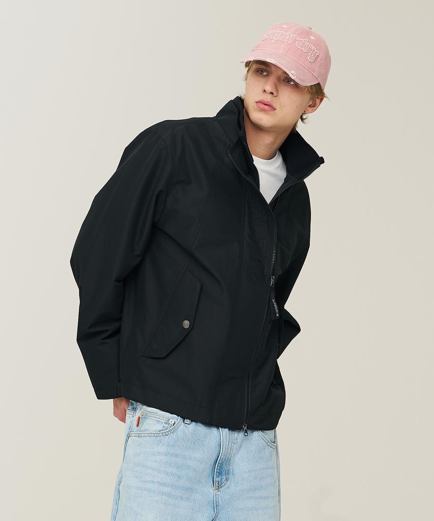 Черная ветровка Superdry с высоким воротником