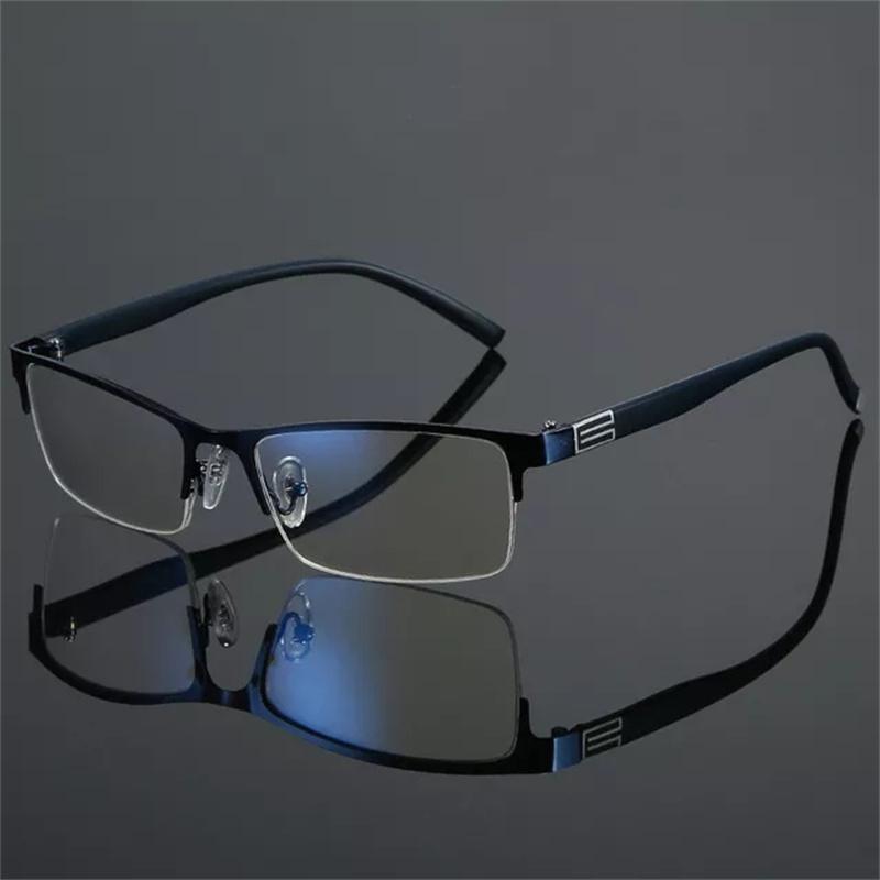 Очки для чтения для мужчин и женщин, анти-синий свет, высокое качество, полурамка с диоптриями, деловые офисные очки