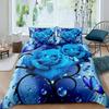 3D Print Blue Rose Floral Flowers Comfortable Duvet Quilt Cover Pillowcase Bedding Set Children Bedroom Decoration Home Textile