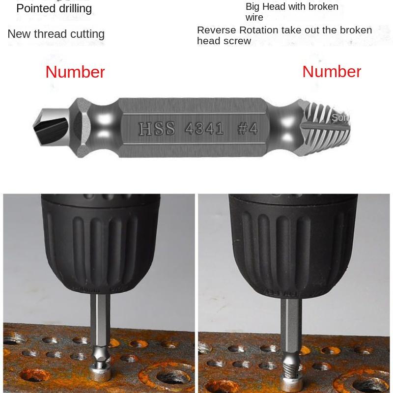 Screw Extractor, Universal Cutting Head Screw Tools, Slippery Screw Removal Broken Wire Extractor.