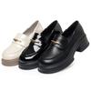 Туфли-лоферы женские из натуральной кожи в британском стиле ретро на платформе кожаные туфли на толстом каблуке черные туфли-одиночки