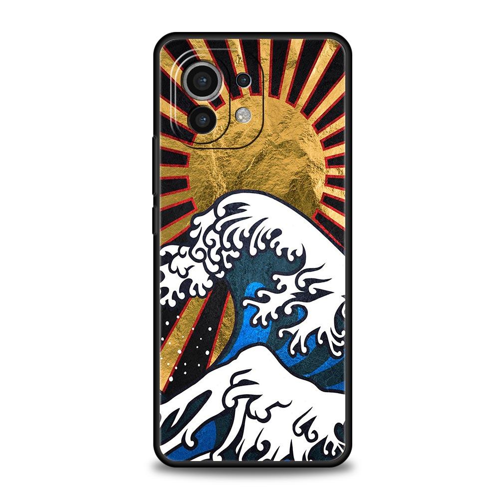 Золотой чехол Great Wave Kanagawa Surf для Xiaomi Poco X4 X3 NFC F3 F4 M3 M4 Mi Note 12T 10 12 11 Ultra 11T Pro 10T Lite 9T Cover