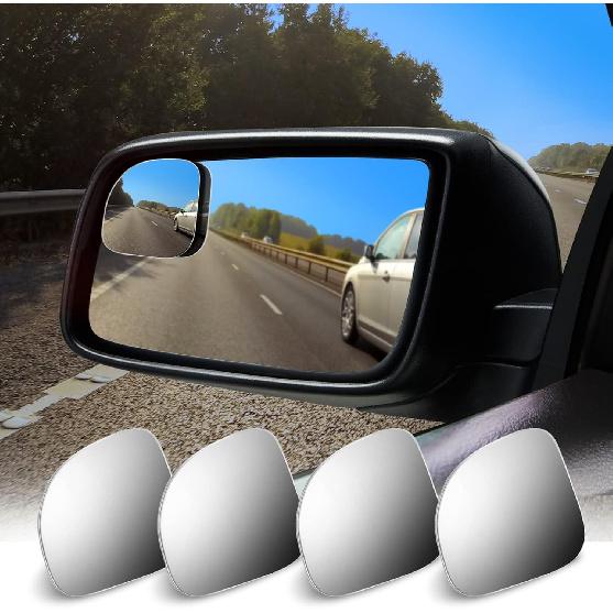 4 Pieces Fan-Shaped Automobile Rear Blind Spot Mirror, 360 Degree Rotating Design, Automobile Side Wide Angle Safety Convex Rearview For Car Truck