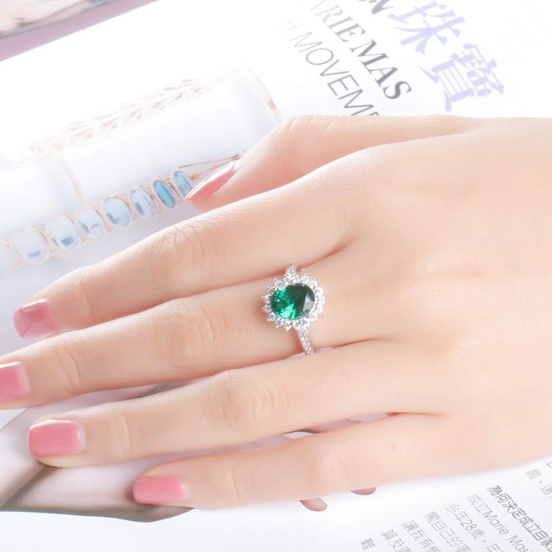 Gica Gema 925 Sterling Silver Style Green Luxury Personalized Rings Women's Fashion High Grade Exquisite Jewelry Gifts