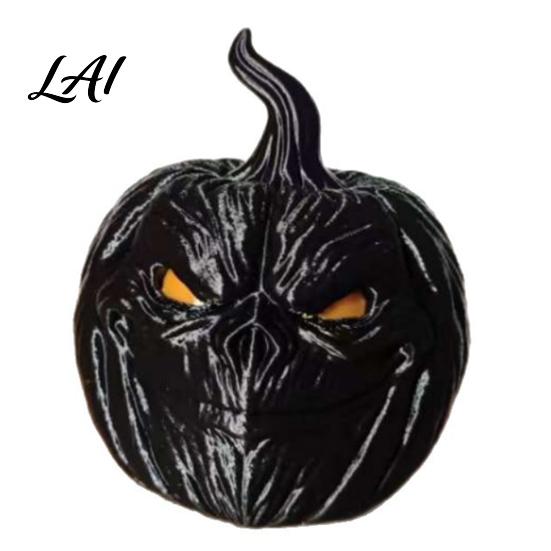 Personalized Halloween Gifts Evil Pumpkin Figurine 3D Printed Black Versatile Fireplace Decorations Ornament Creepy Table Centerpiece for