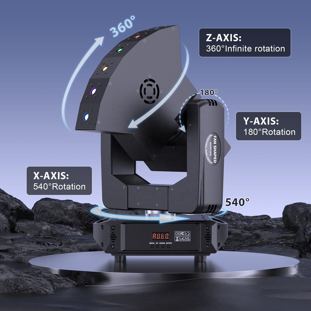 New Arrival 6 Eyes Rgb Laser Moving Head Light Infinite Rotation Fan Shaped Dmx512 for Bar Club Wedding Party Stage Effect Light