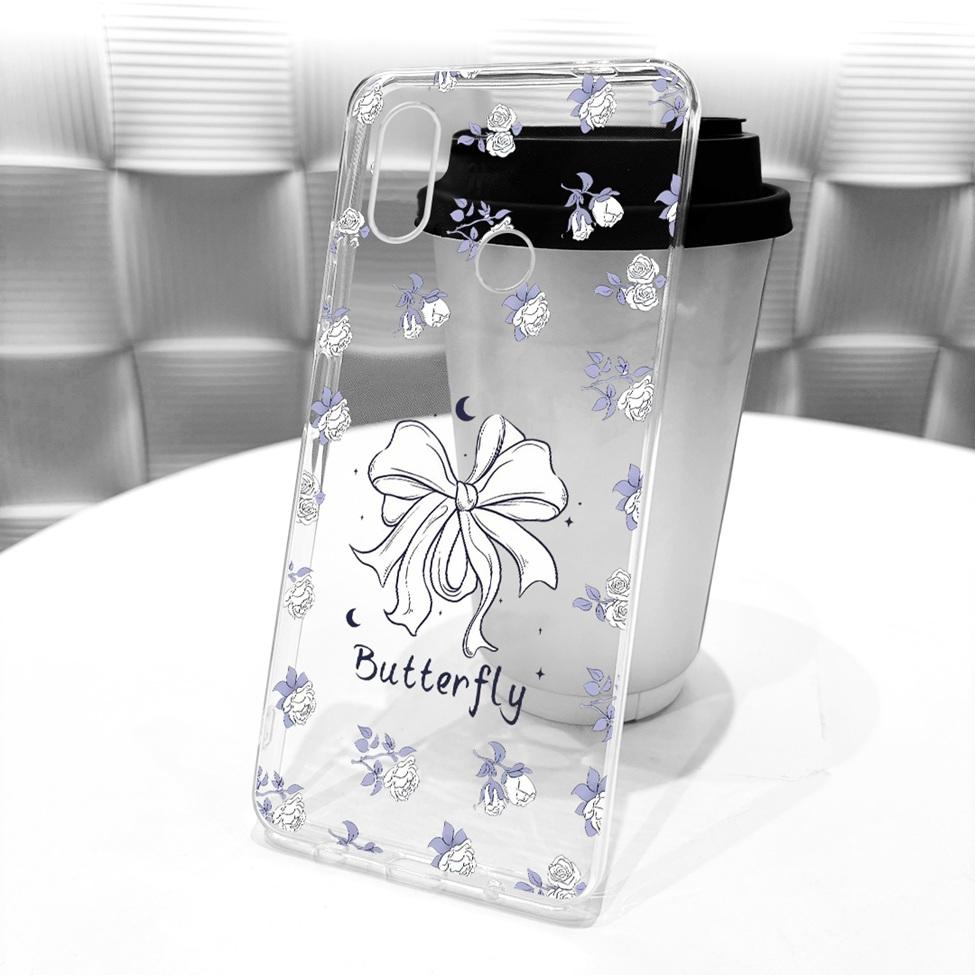 Transparent For Xiaomi Mi 8 Case Cover Luxury Fashion Butterfly Funny Cute Painted Casing M1803E1A